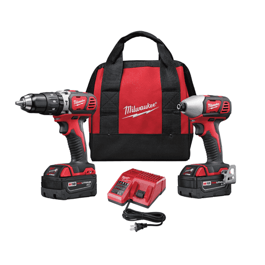 Milwaukee® M18™ REDLITHIUM™ 2697-22 Cordless Combination Kit, Tools: Hammer Drill/Driver, Impact Driver and Reciprocating Saw, 18 VDC, 3 Ah Lithium-Ion, Keyless Blade
